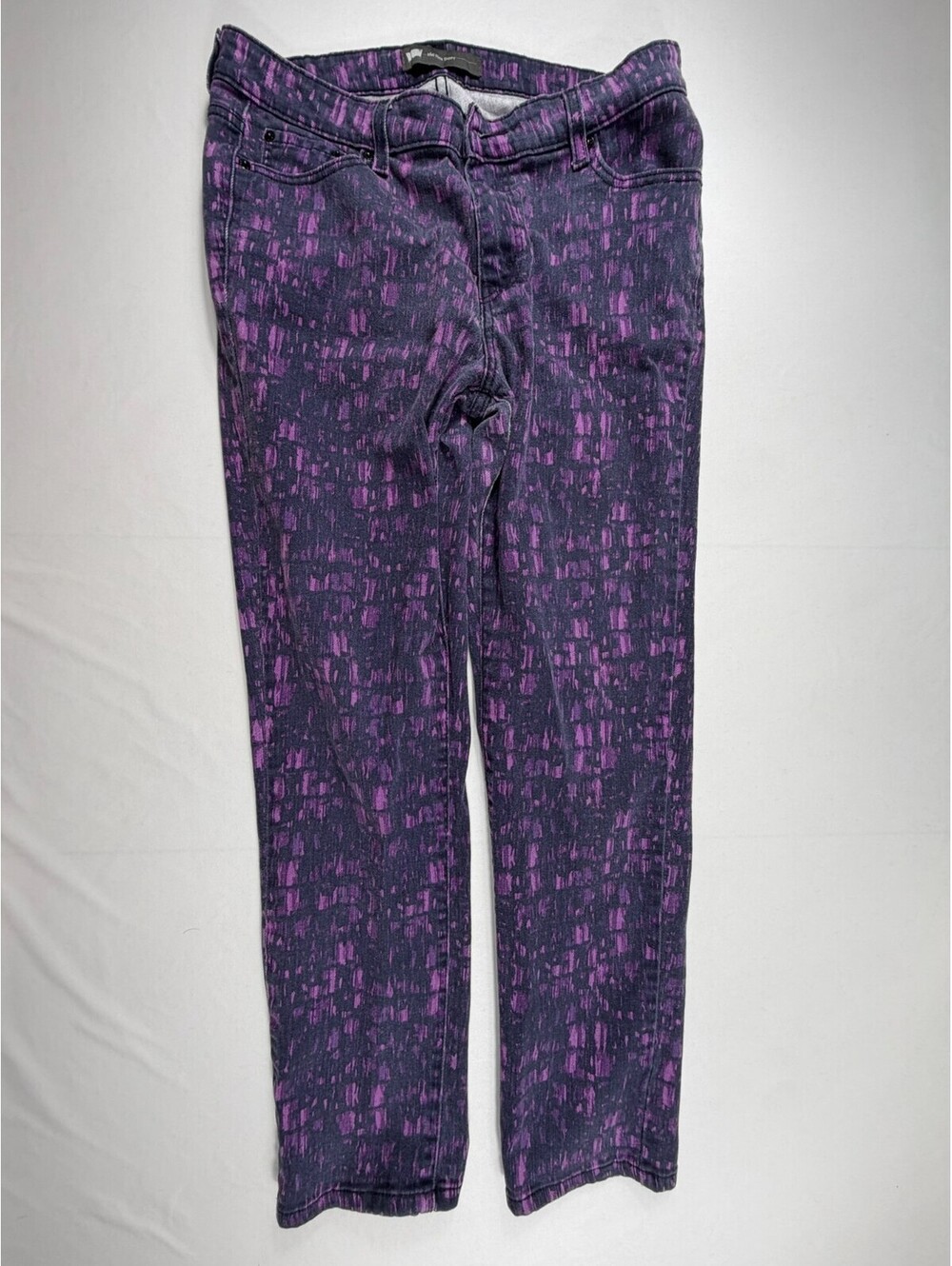 Levi's Mid Rise Skinny Jeans in Purple and Black Pattern